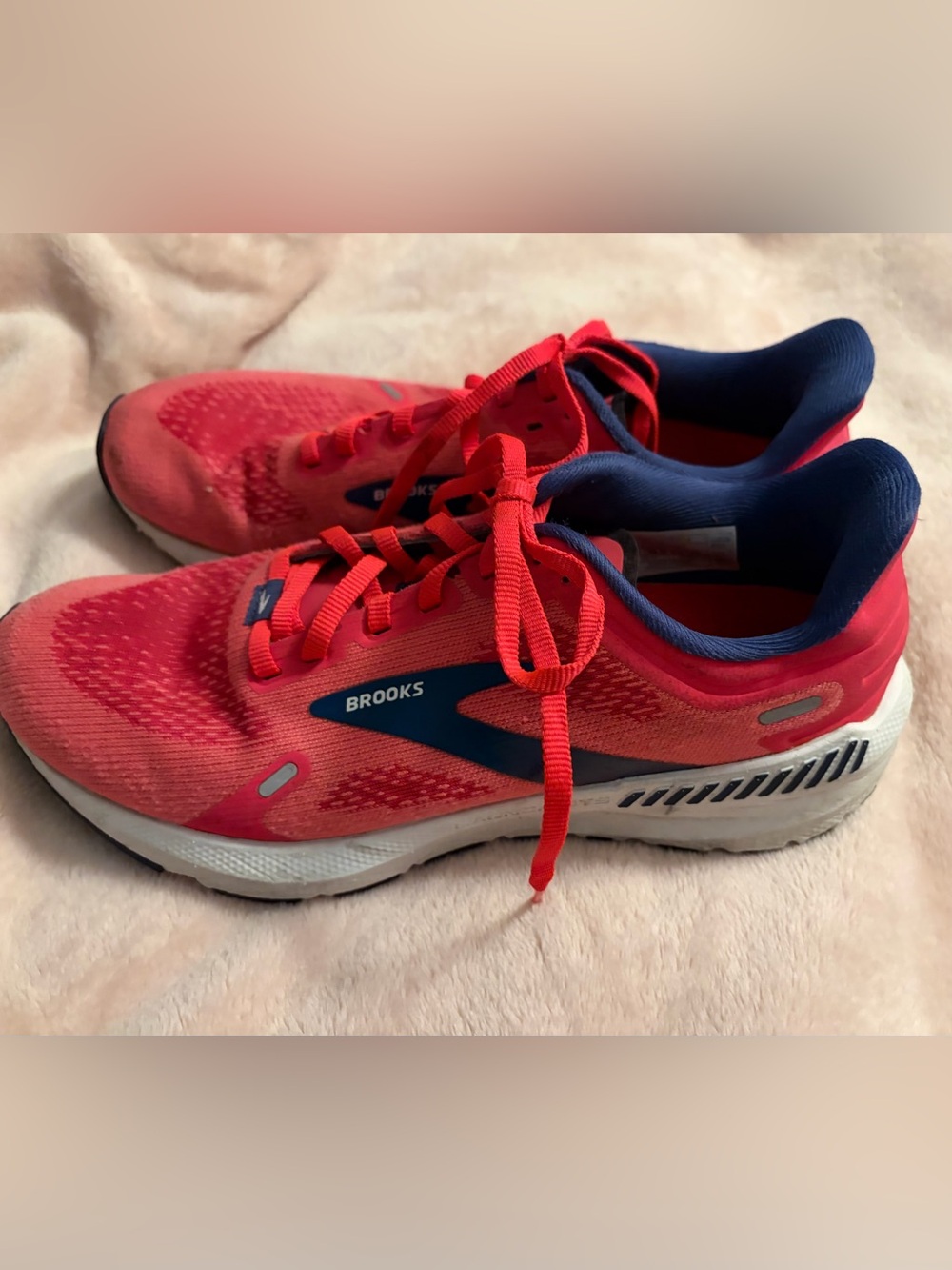 Brooks Women's Athletic Shoes in Coral and Navy